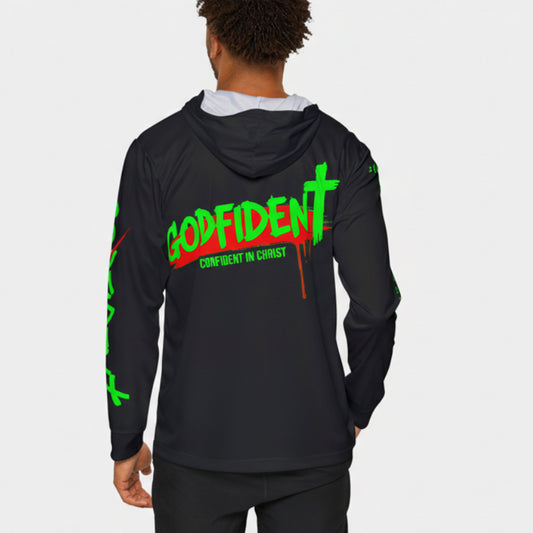 Godfident "Confident in Christ' Athletic Hoodie (green print)