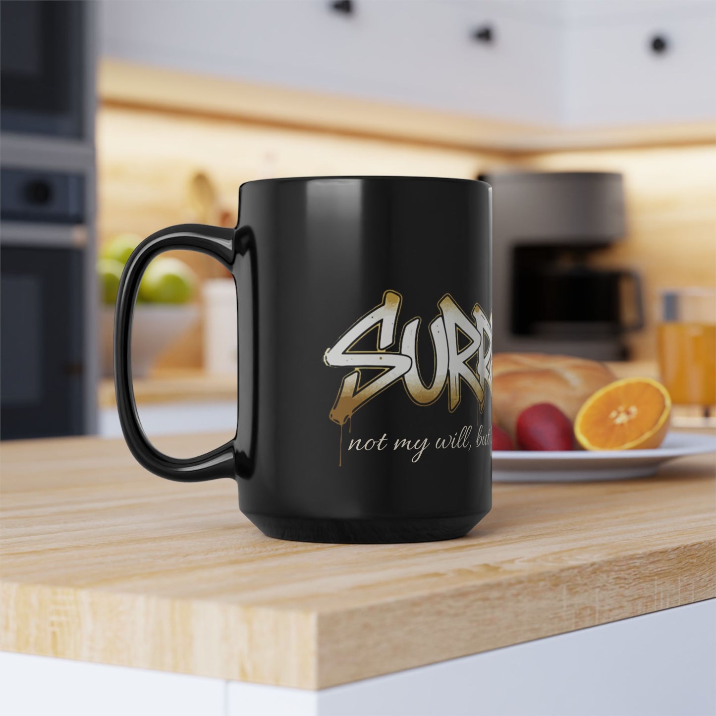 Surrender 15oz Inspirational Christian Coffee Mug (Black)