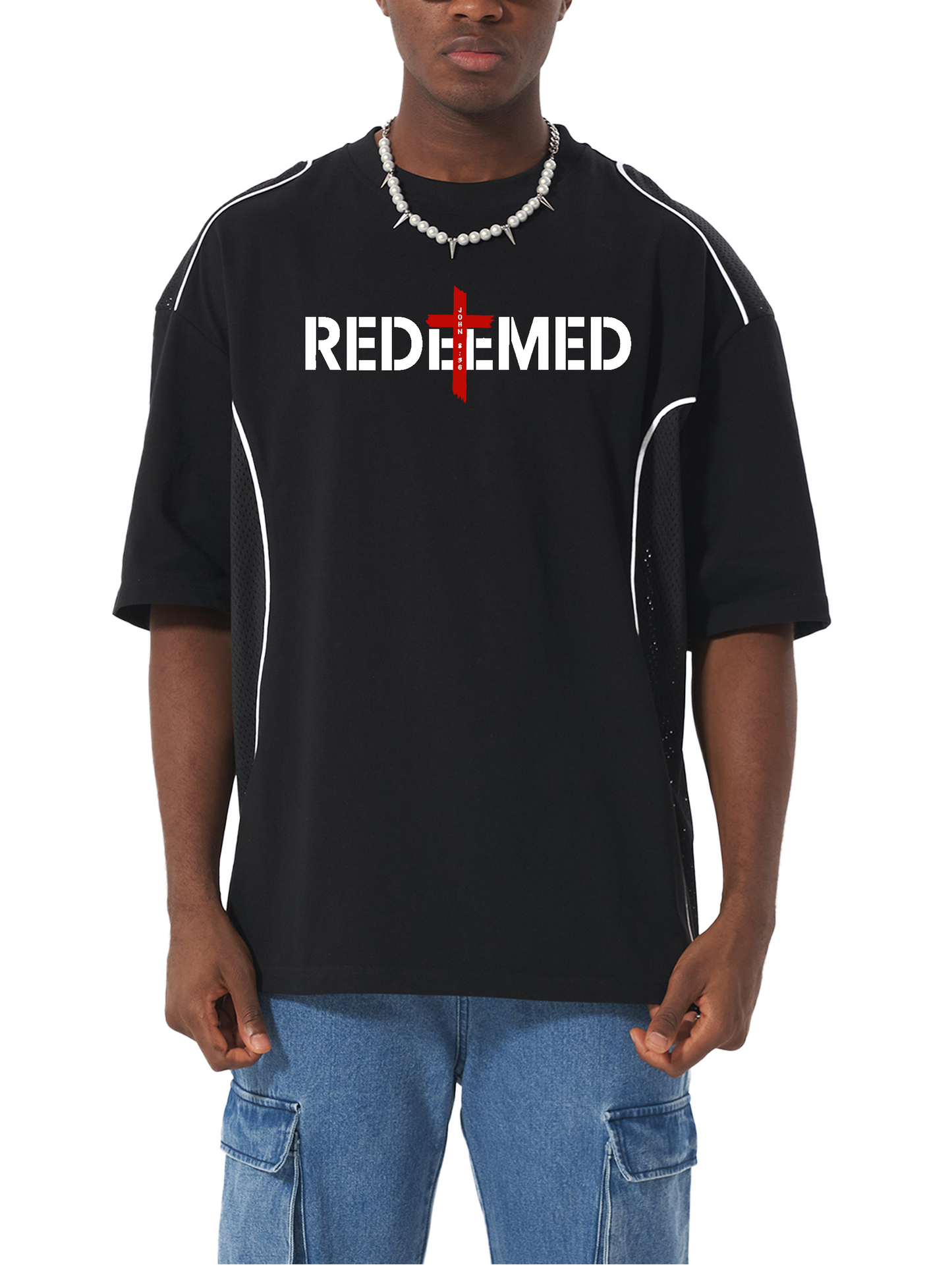 Redeemed Contrast Piped Panel T-Shirt