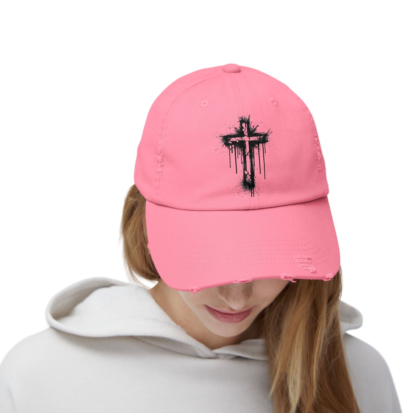 Distressed Christian Cap – Graffiti Cross Dad Hat | Broken to Risen Co.