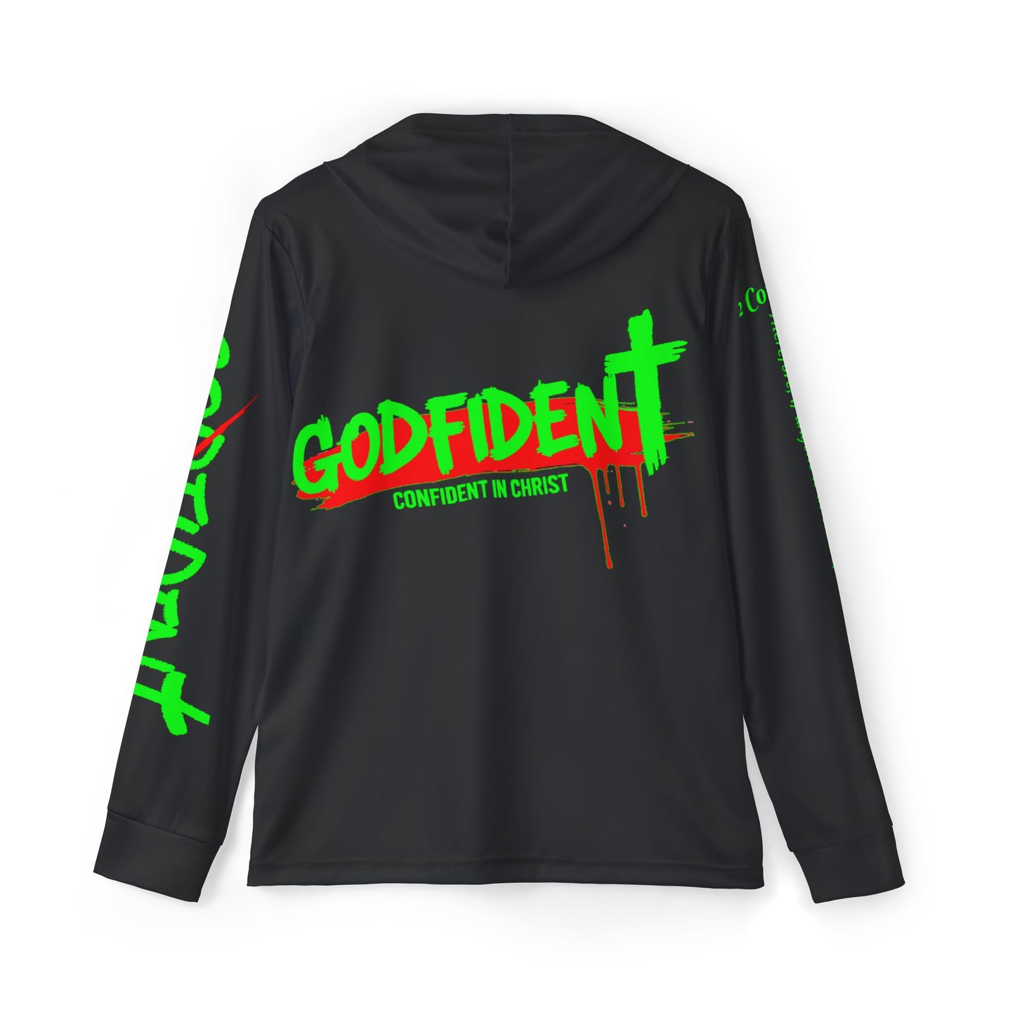 Godfident "Confident in Christ' Athletic Hoodie (green print)