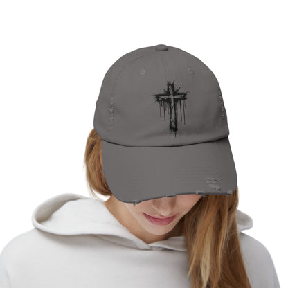 Distressed Christian Cap – Graffiti Cross Dad Hat | Broken to Risen Co.