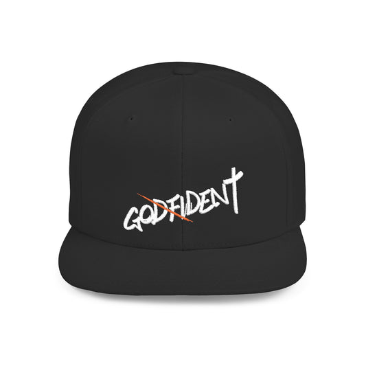 Godfident "Confident in Christ' Flat-Bill Cap (White Lettering)