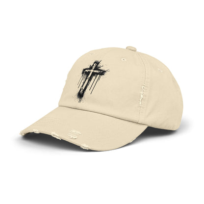Distressed Christian Cap – Graffiti Cross Dad Hat | Broken to Risen Co.