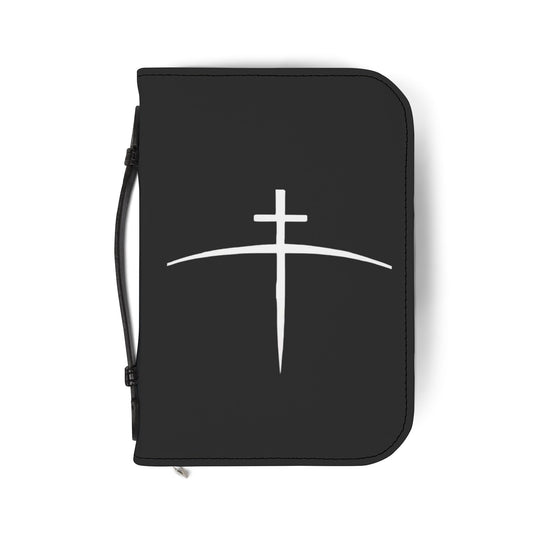 Bible Cover - Cross on the horizon Design with Luke 21:28 Scripture (Black Zipper Bible Case)