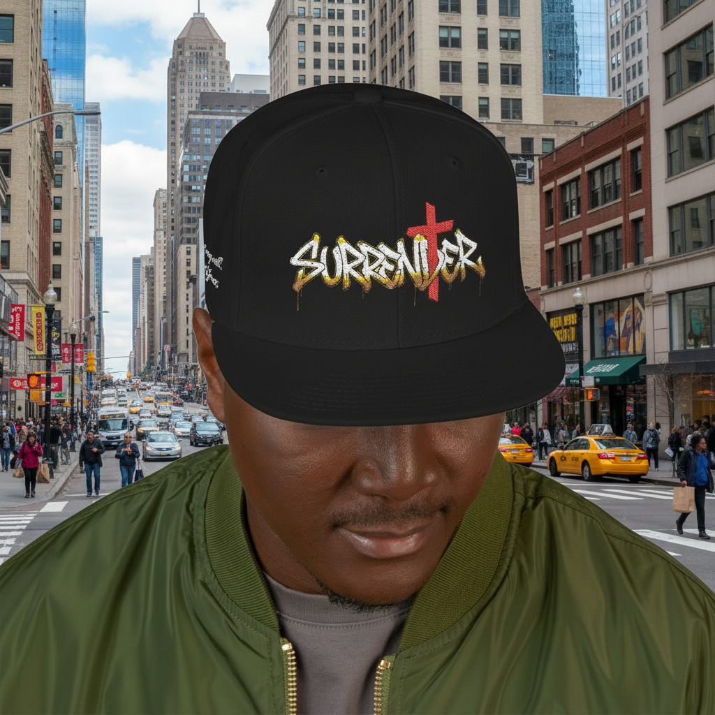 Snapback Hat — 'Surrender' Embroidered Streetwear Cap