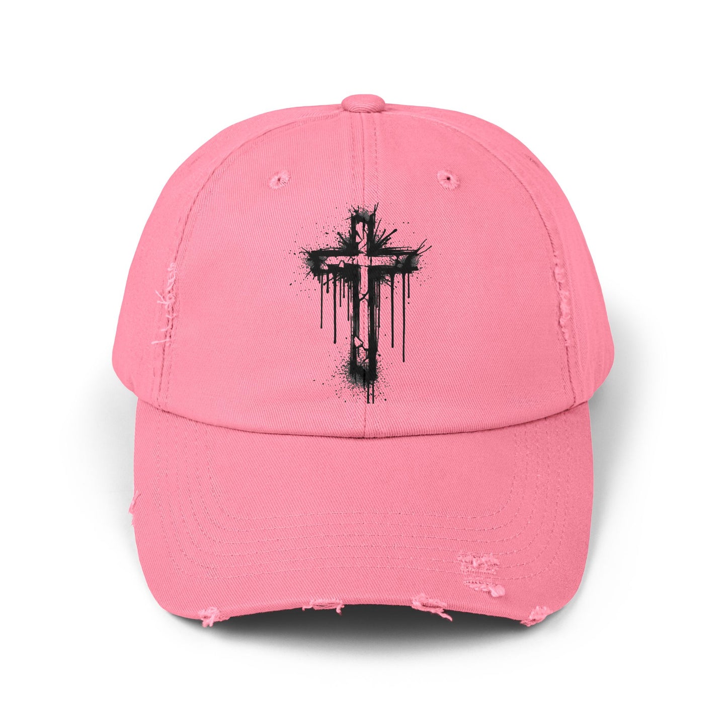Distressed Christian Cap – Graffiti Cross Dad Hat | Broken to Risen Co.