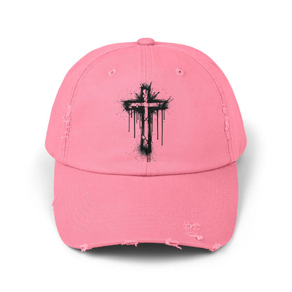 Distressed Christian Cap – Graffiti Cross Dad Hat | Broken to Risen Co.