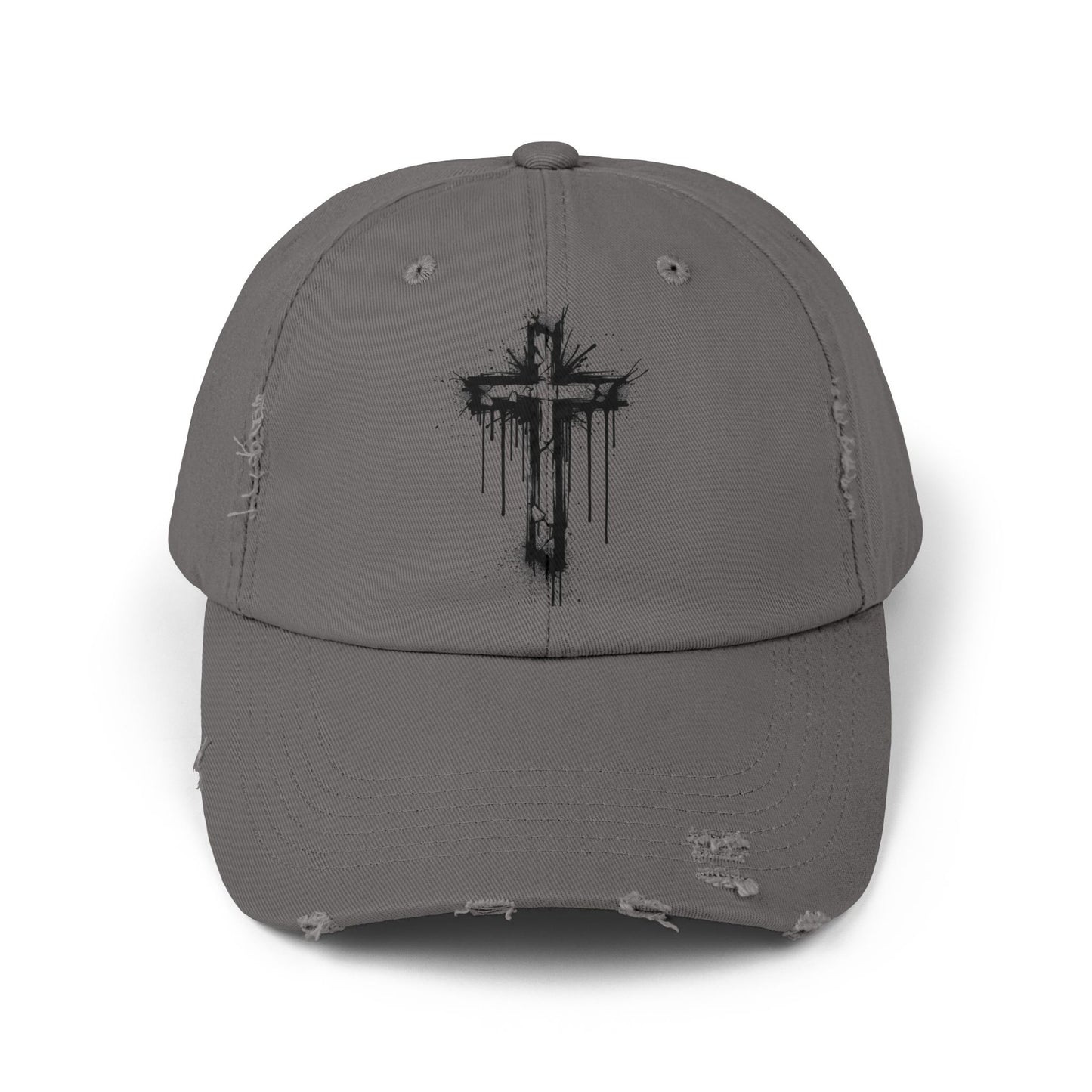 Distressed Christian Cap – Graffiti Cross Dad Hat | Broken to Risen Co.