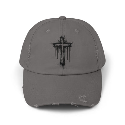 Distressed Christian Cap – Graffiti Cross Dad Hat | Broken to Risen Co.