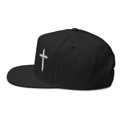 Christian Flat Bill | Embroidered Cross | Faith Cap