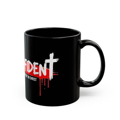 Godfident Black Mug — "Godfident: Confident in Christ" Christian Coffee Mug (11oz/15oz)