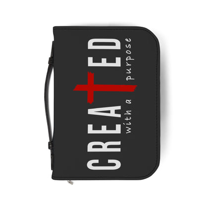Bible Cover — "Created with Purpose" Zippered Scripture Case
