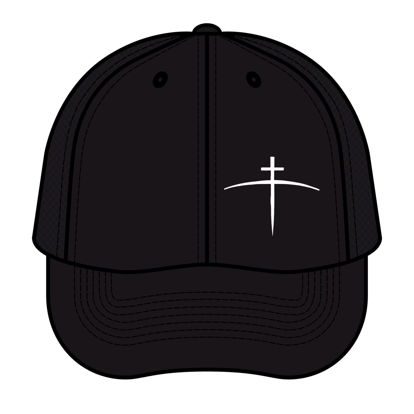 Christian Embroidered Cross on the horizon - Trucker Hat — Faith Cap