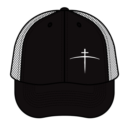Christian Embroidered Cross on the horizon - Trucker Hat — Faith Cap
