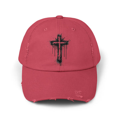 Distressed Christian Cap – Graffiti Cross Dad Hat | Broken to Risen Co.