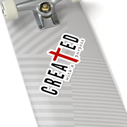 Created With a Purpose Christian Cross Kiss-Cut Sticker