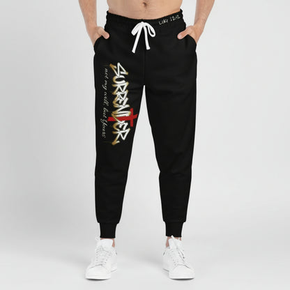Christian Cross Athletic Joggers — "Cornerstone" Faith Graphic Sweatpants