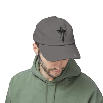 Distressed Christian Cap – Graffiti Cross Dad Hat | Broken to Risen Co.