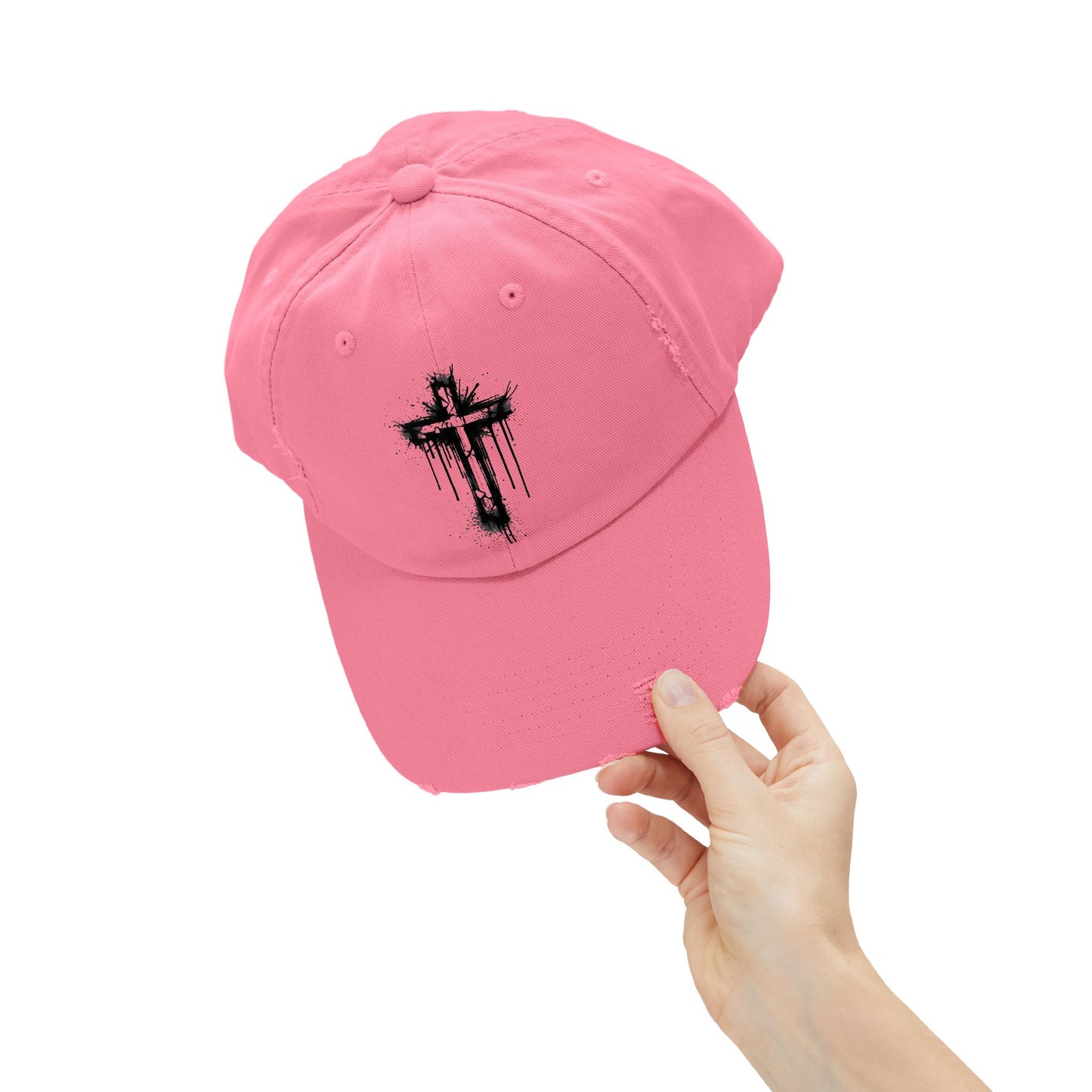 Distressed Christian Cap – Graffiti Cross Dad Hat | Broken to Risen Co.