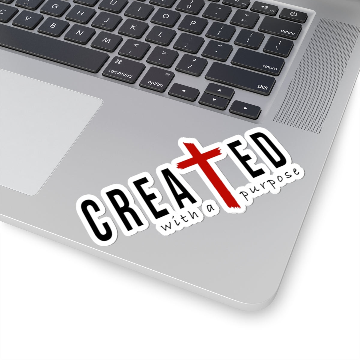 Created With a Purpose Christian Cross Kiss-Cut Sticker