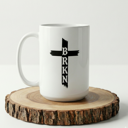 BRKN Psalms 51:17  White 15oz Ceramic Mug