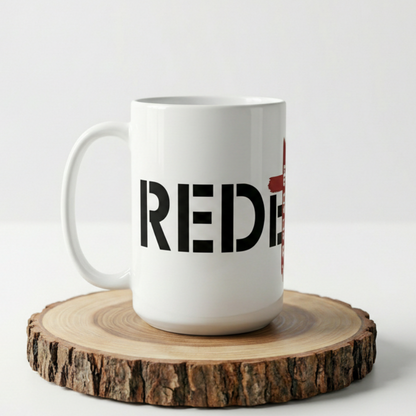 Redeemed 15 oz Ceramic Coffee Mug – Christian Streetwear Collection