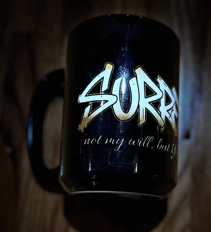 Surrender 15oz Inspirational Christian Coffee Mug (Black)