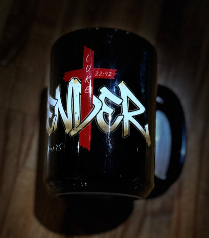 Surrender 15oz Inspirational Christian Coffee Mug (Black)