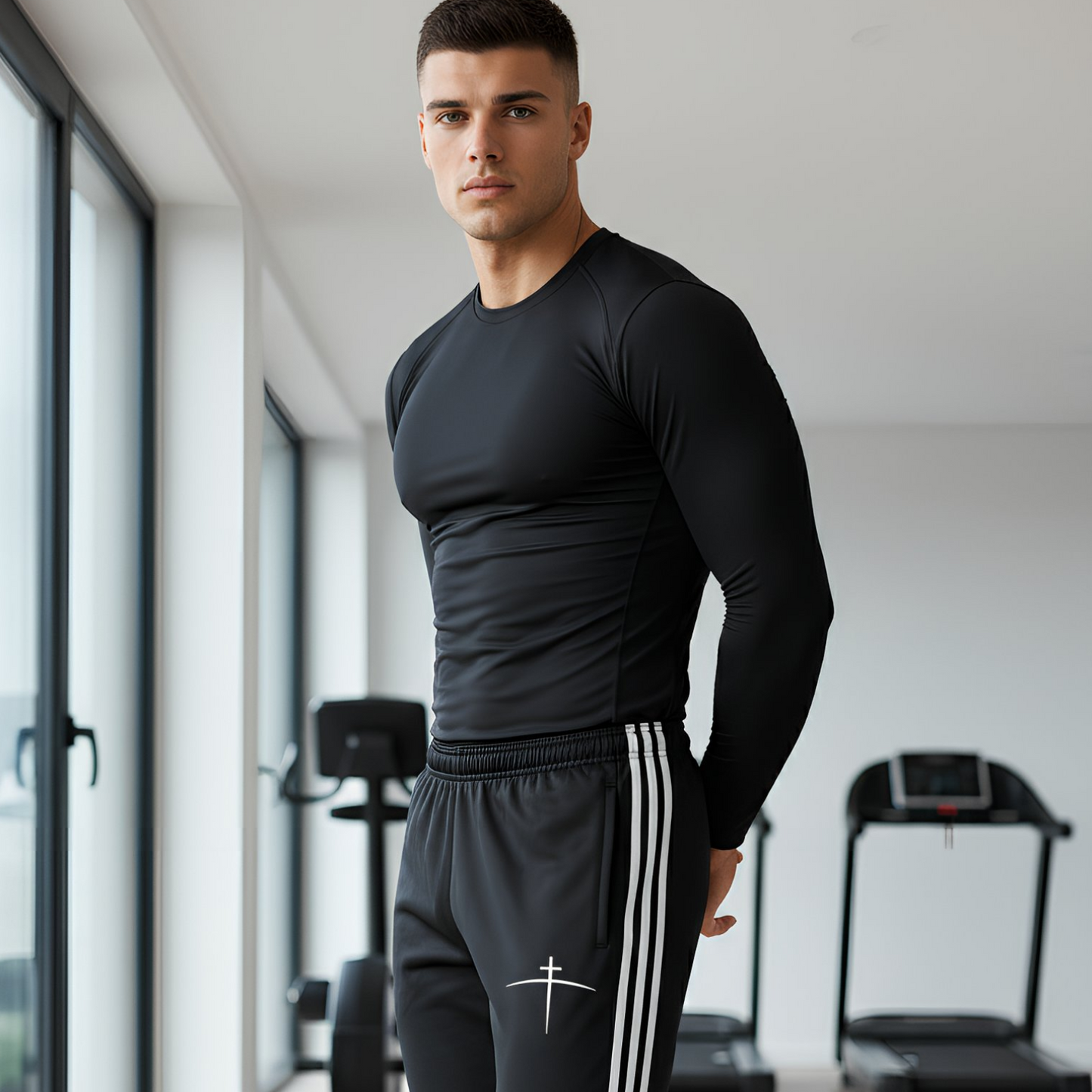 Cross on the horizon Side Stripe Running Pants
