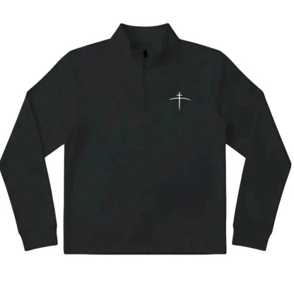 TravisMathew Black 1/4 Zip – Cross on the Horizon (Limited Drop)
