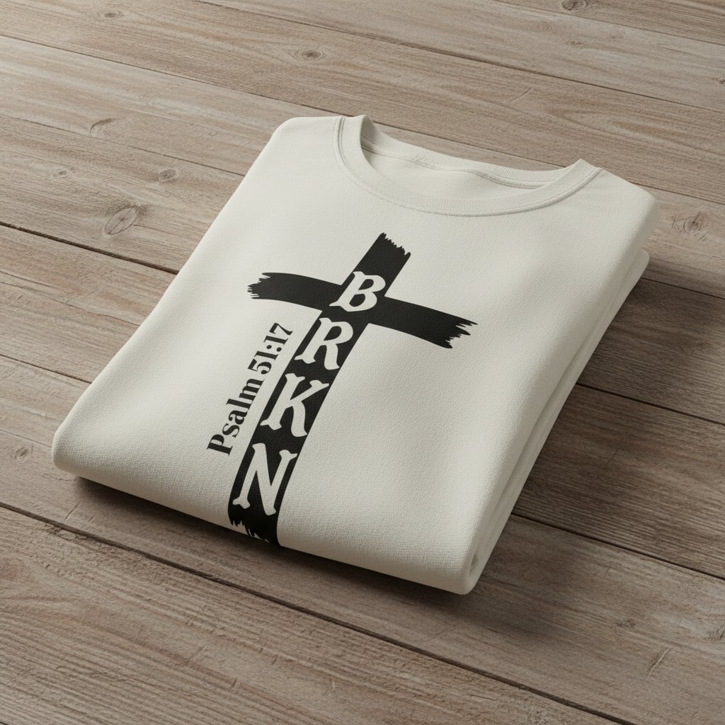 BRKN Psalms 51:17 T-Shirt Long sleeve - Christian Tee