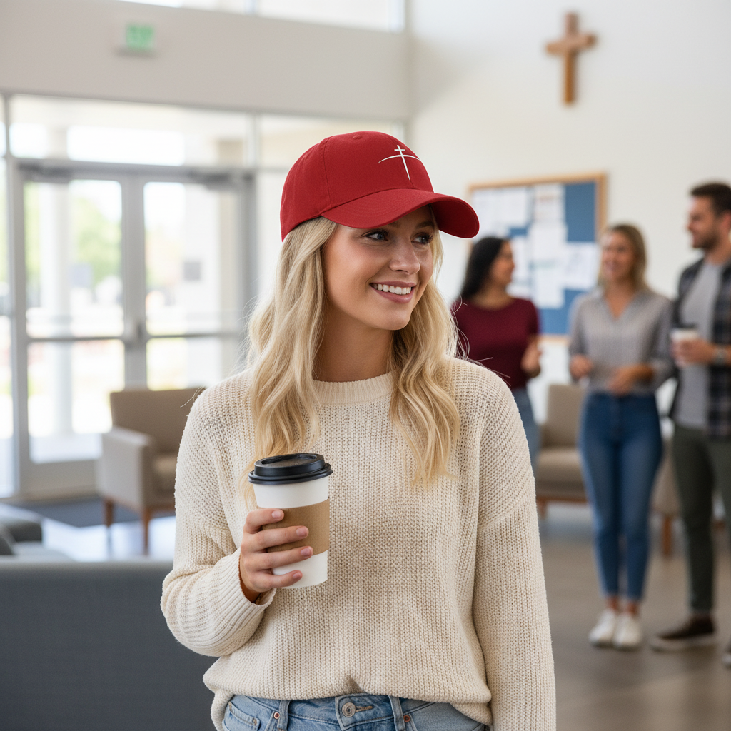 Cross on the Horizon Cap – Where Faith Meets the Streets - Red